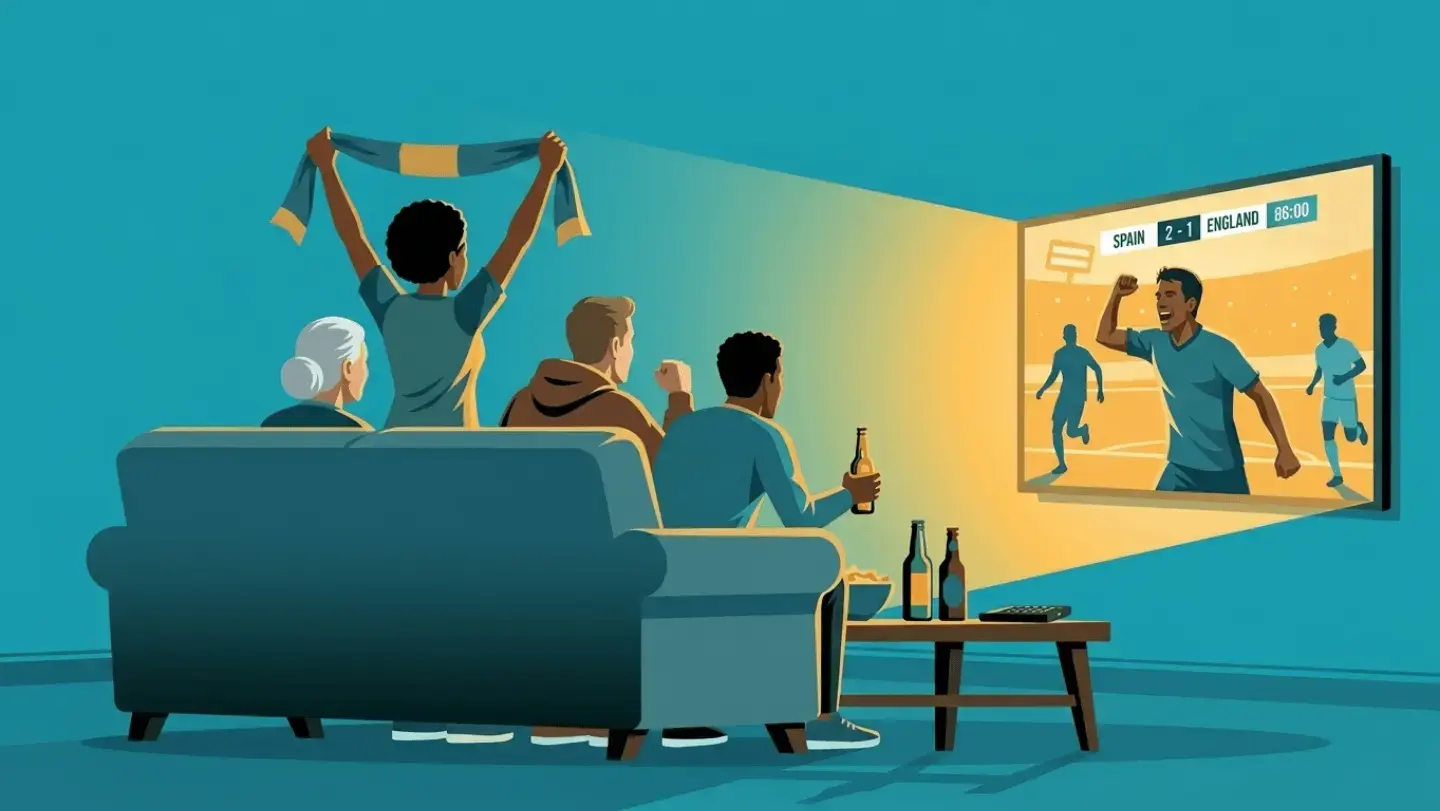 illustration of fans watching sports
